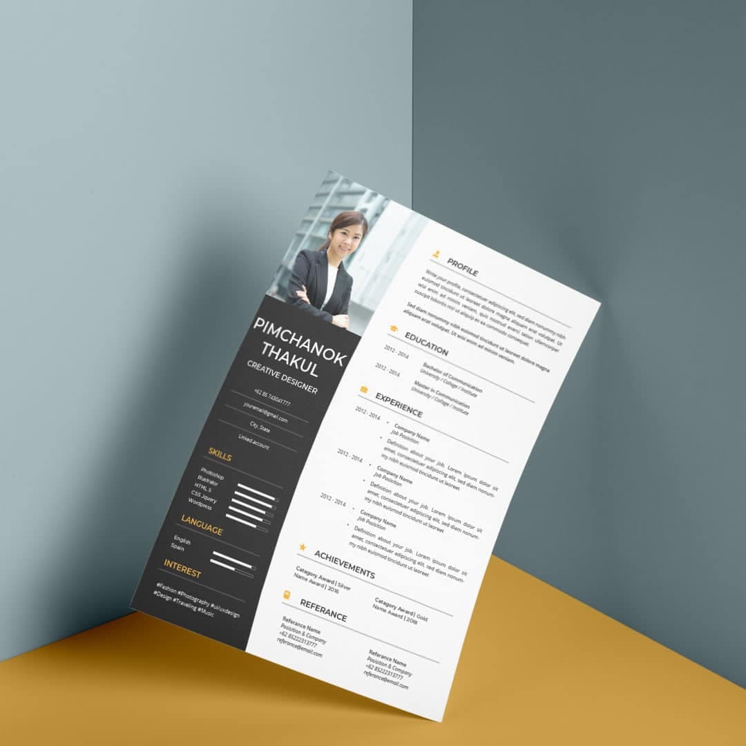 Coral Resume Template — view 1