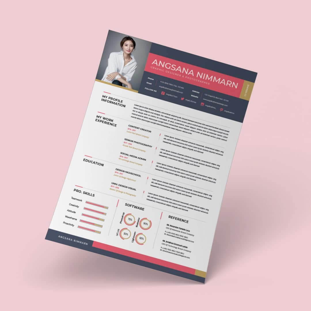 Begonia Resume Template — view 2