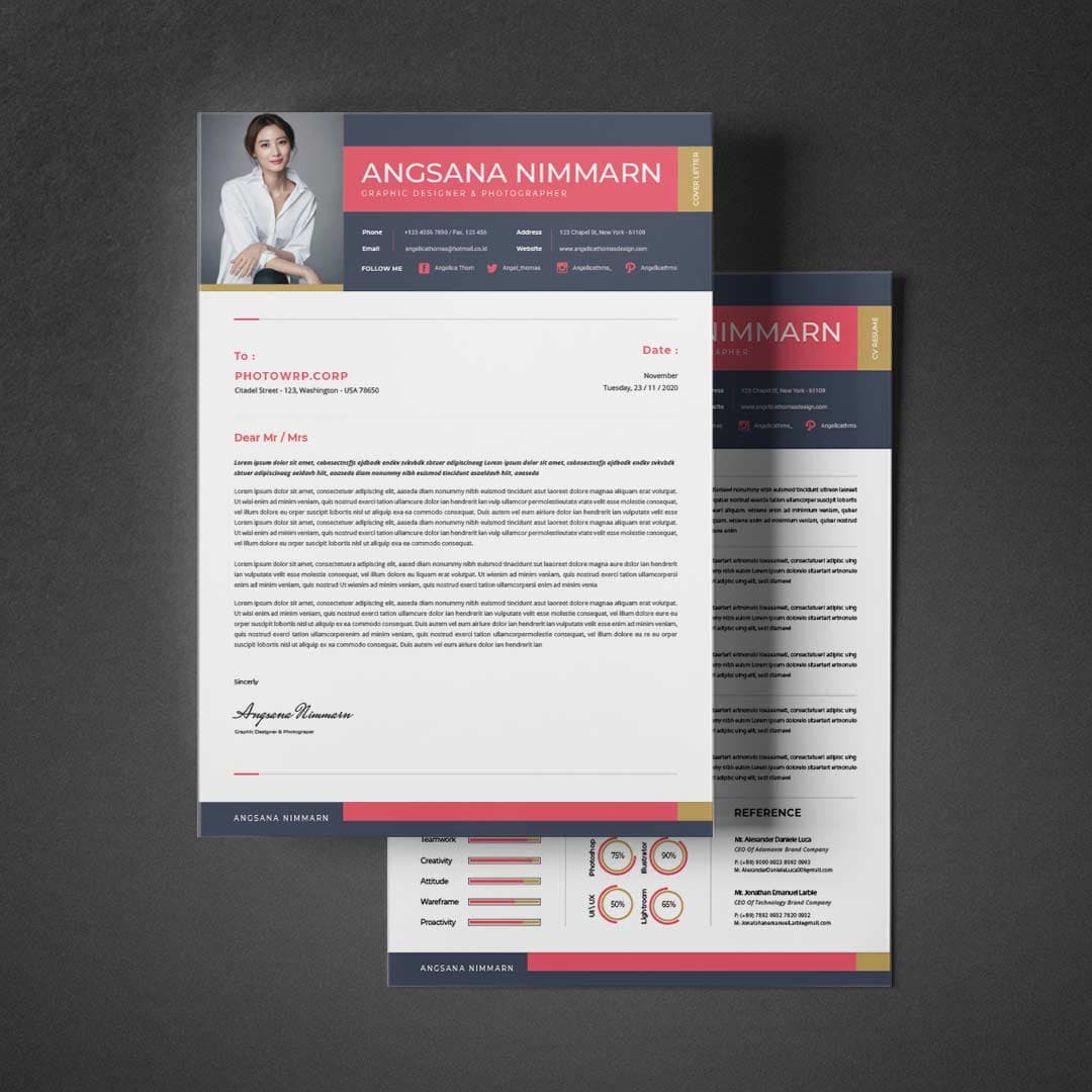 Begonia Resume Template — view 1