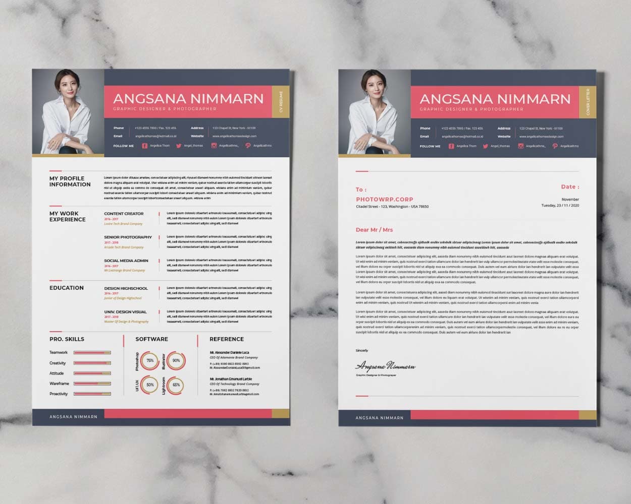 Begonia Resume Template — view 4
