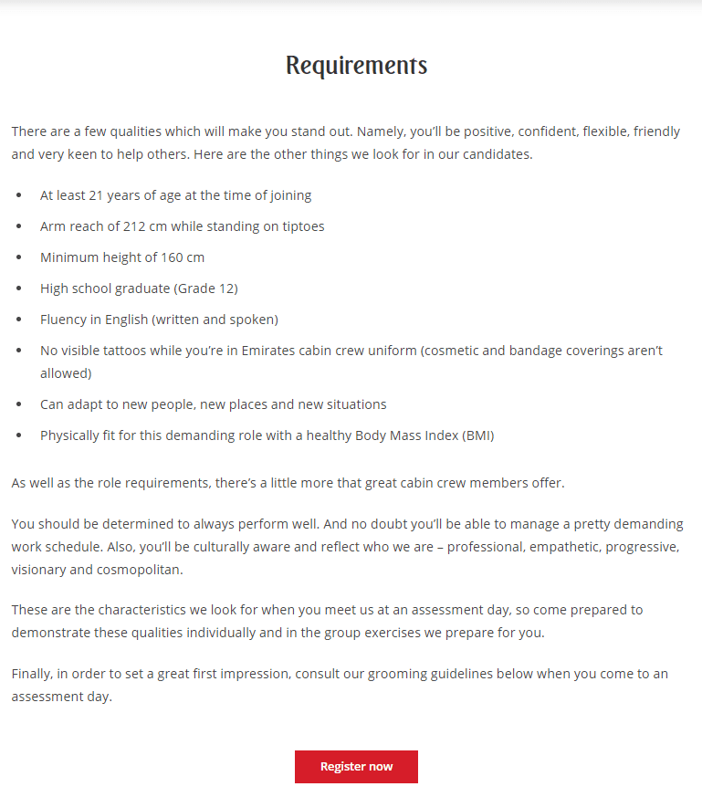 Requirement Emirates