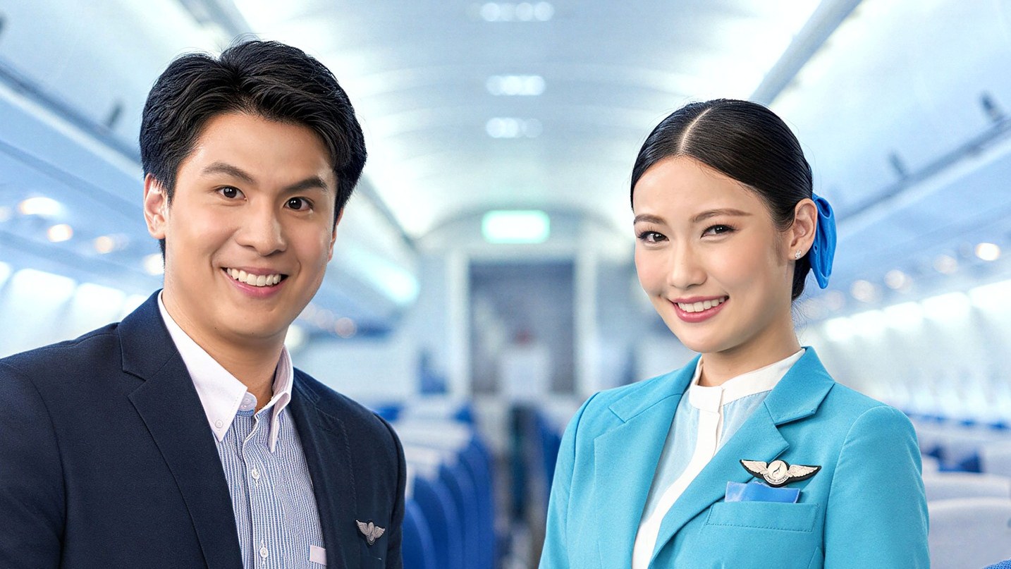 ลูกเรือ Bangkok Airways บนเครื่องบิน